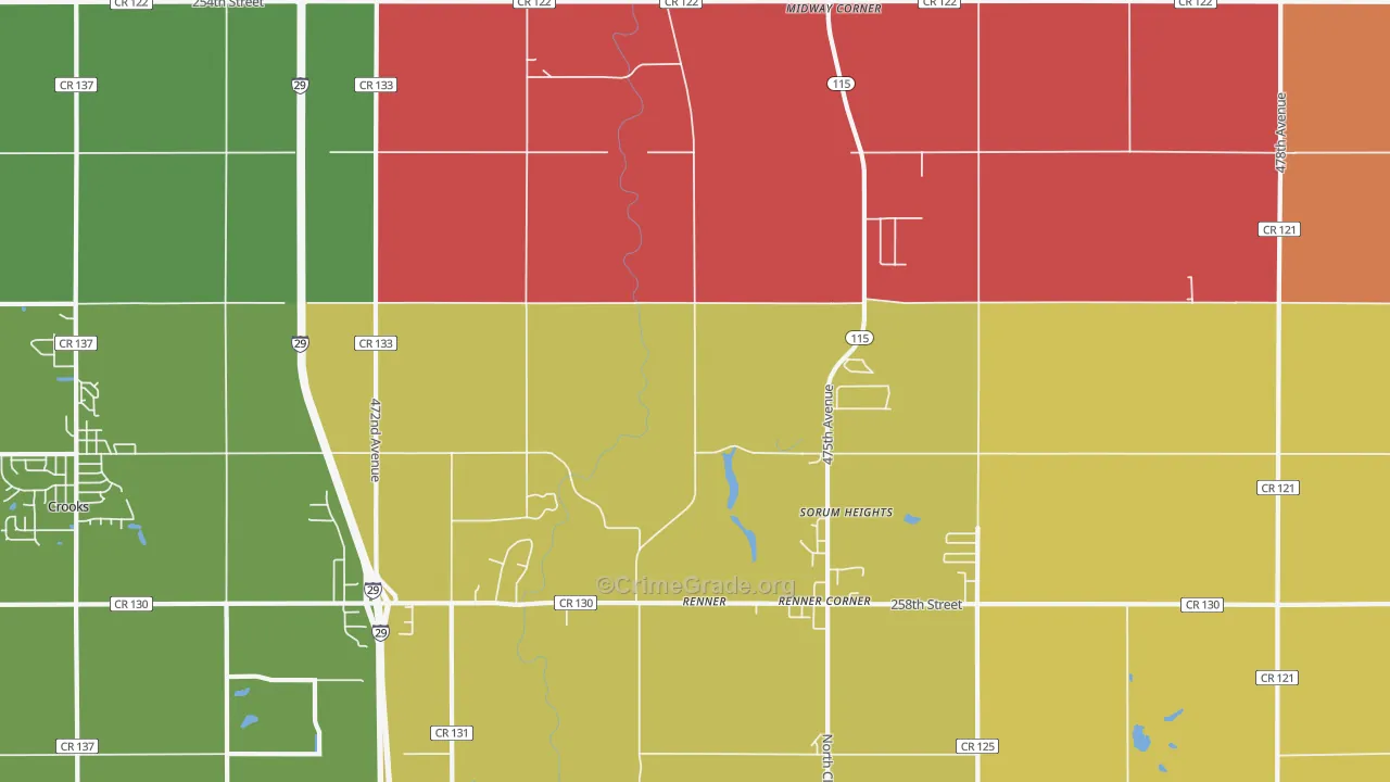 Renner, SD Map of Murder Rates
