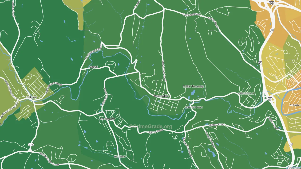 Rennerdale, PA Map of Murder Rates