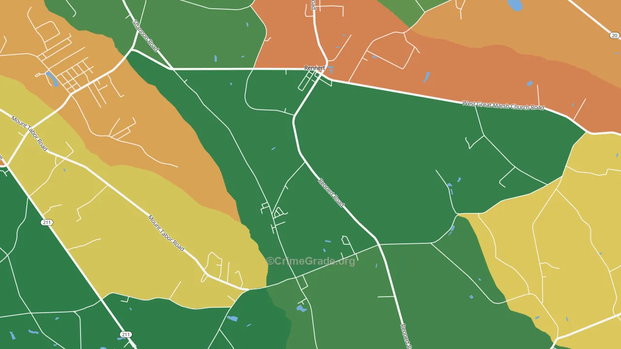 Rennert, NC Map of Murder Rates