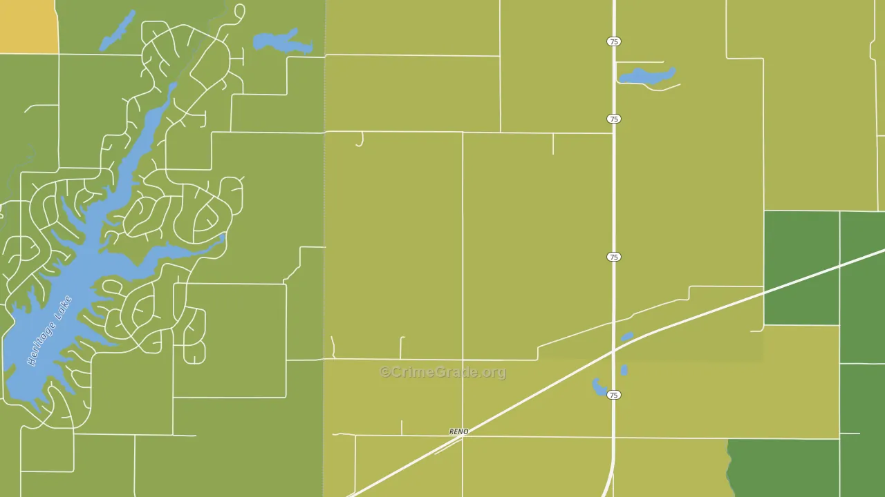 Reno, IN Map of Murder Rates