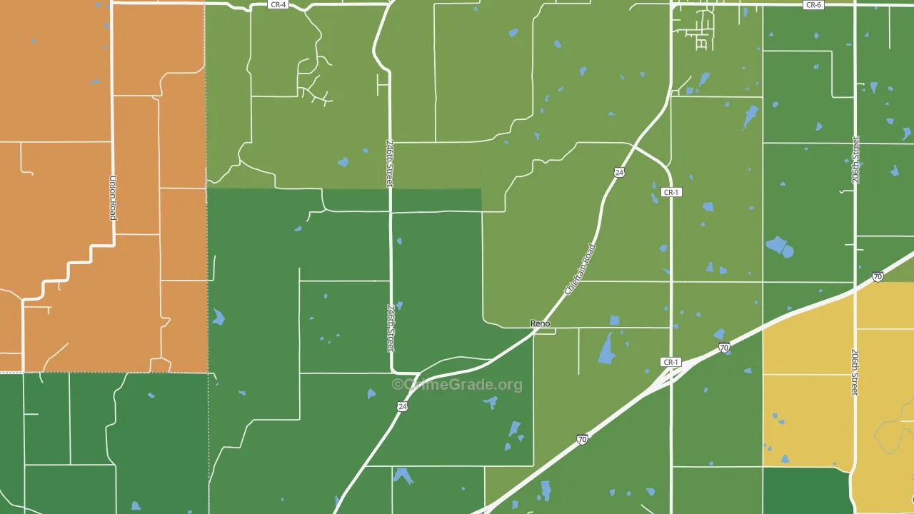 Reno, KS Map of Murder Rates