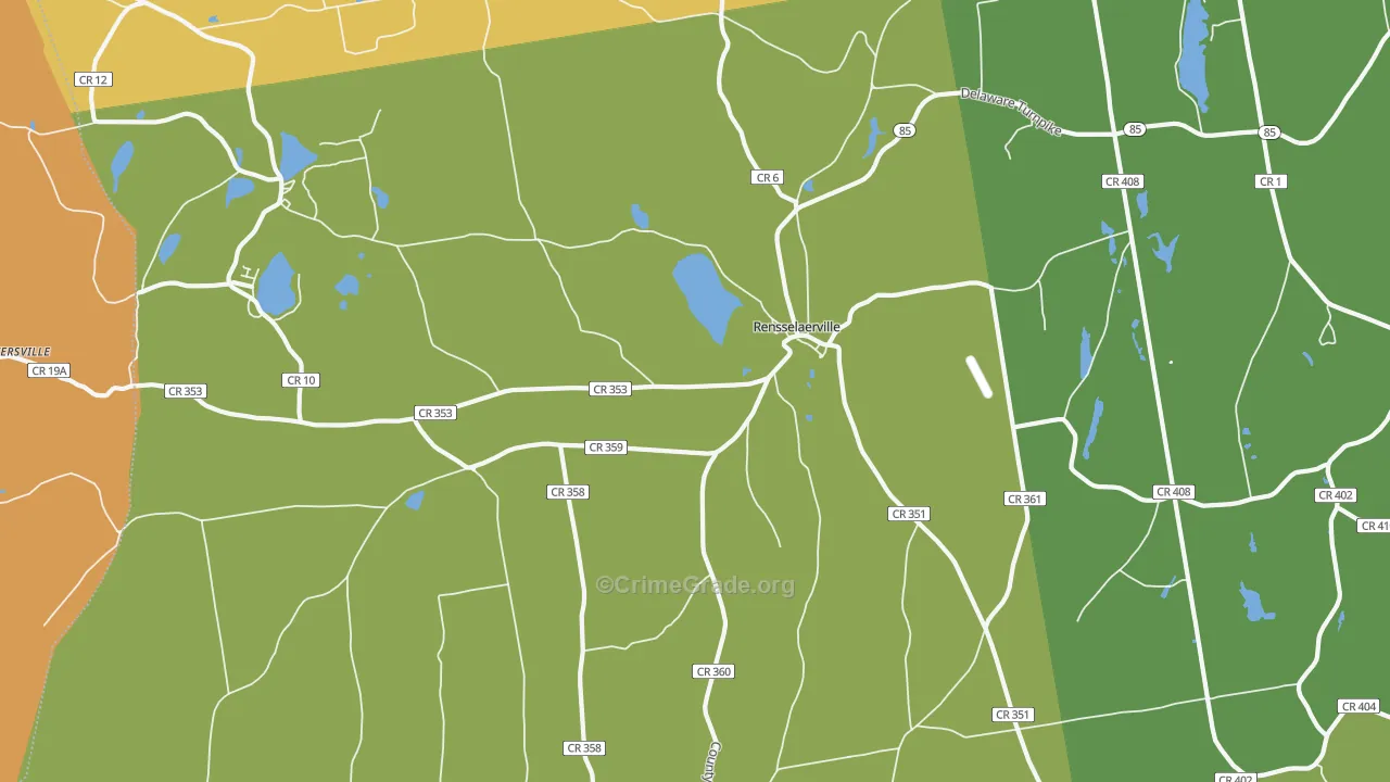 Rensselaerville, NY Map of Murder Rates