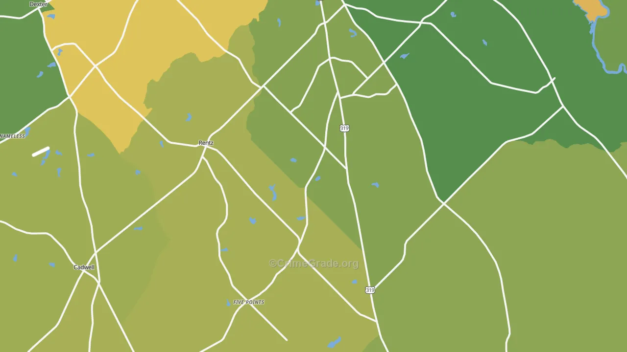Rentz, GA Map of Murder Rates