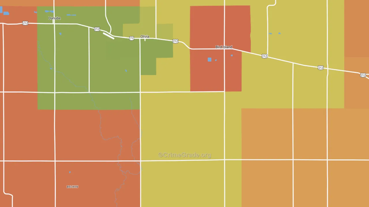 Renville County, MN Map of Murder Rates