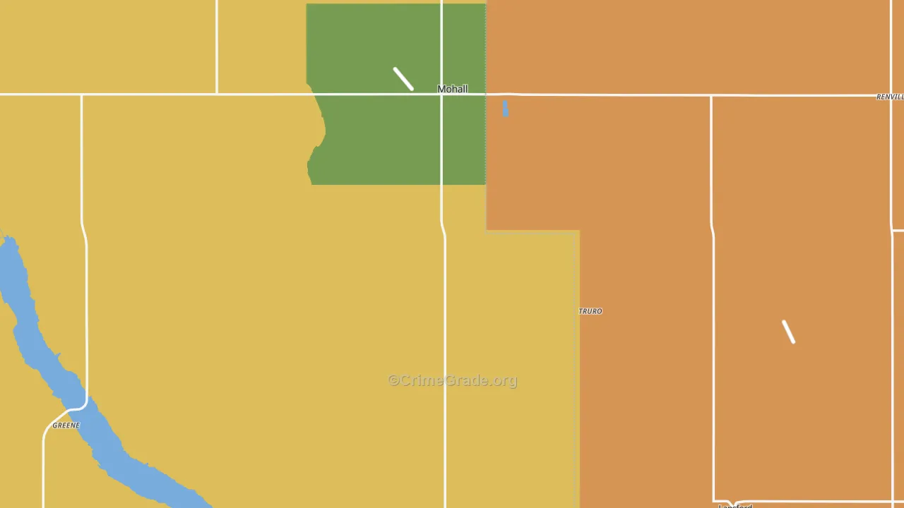 Renville County, ND Map of Murder Rates