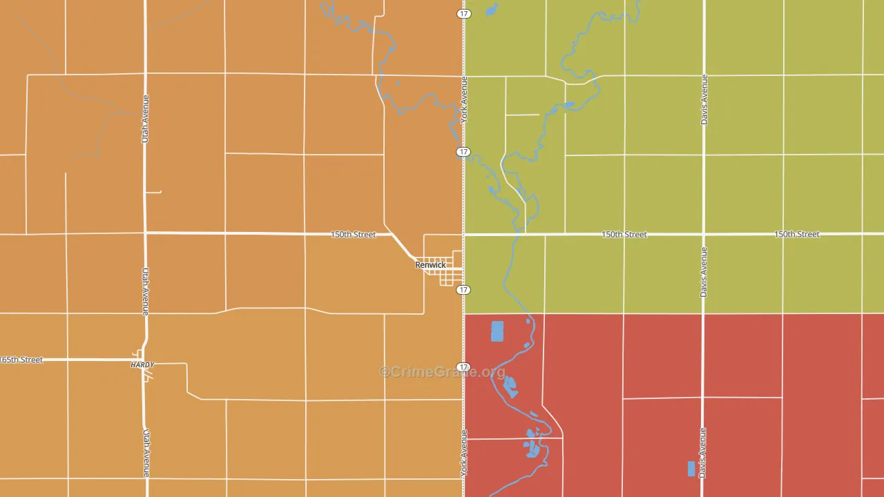 Renwick, IA Map of Murder Rates