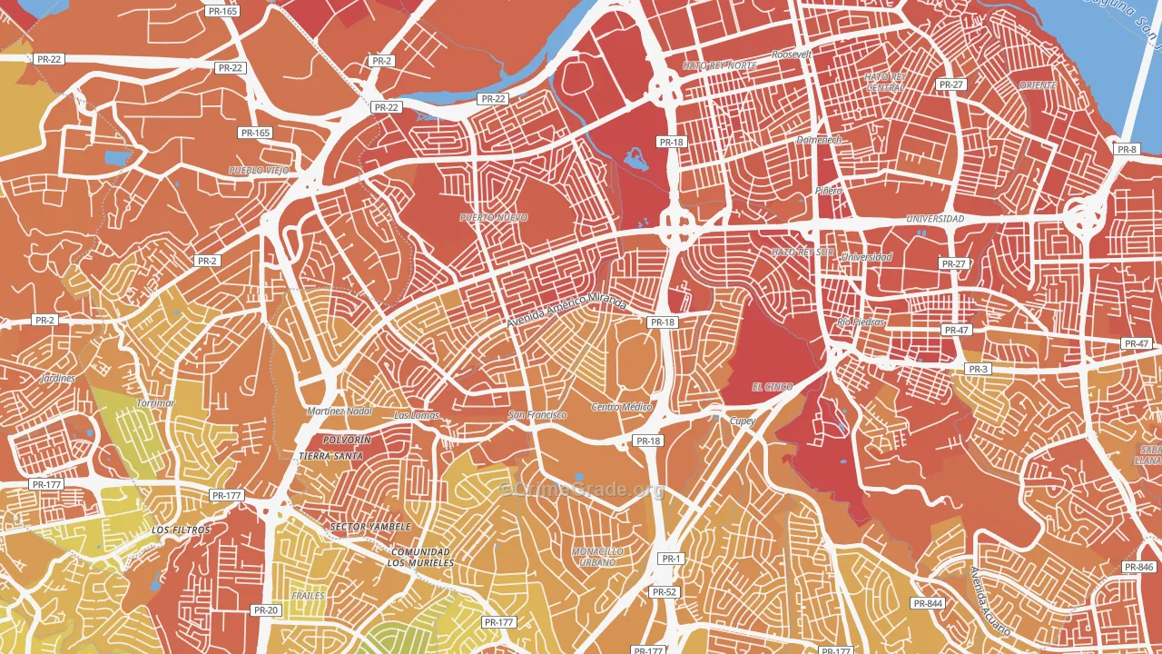 Reparto Metropolitano, San Juan, PR Map of Murder Rates