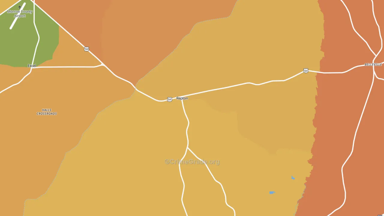 Repton, AL Map of Murder Rates