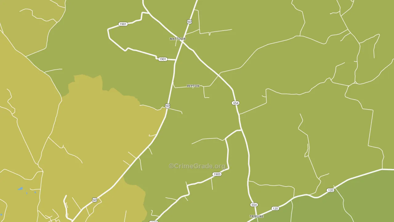 Repton, KY Map of Murder Rates
