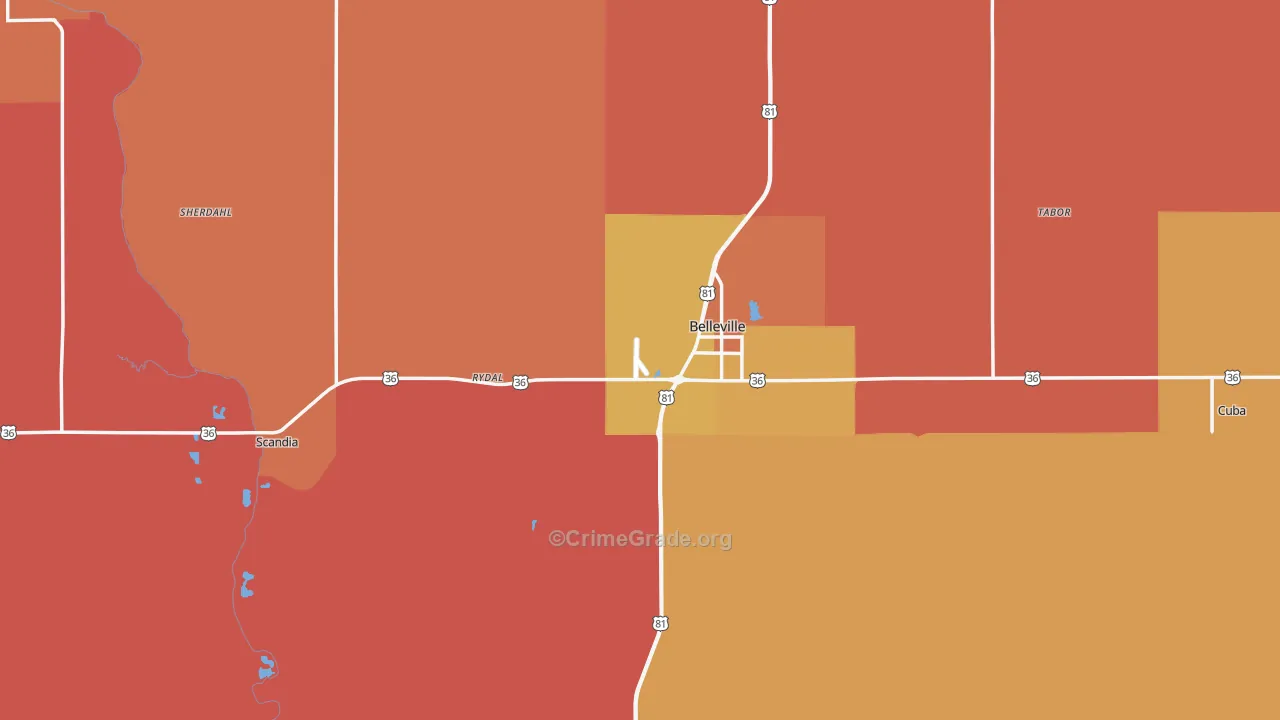 Republic County, KS Map of Murder Rates