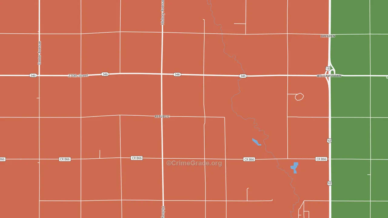 Republic, IA Map of Murder Rates