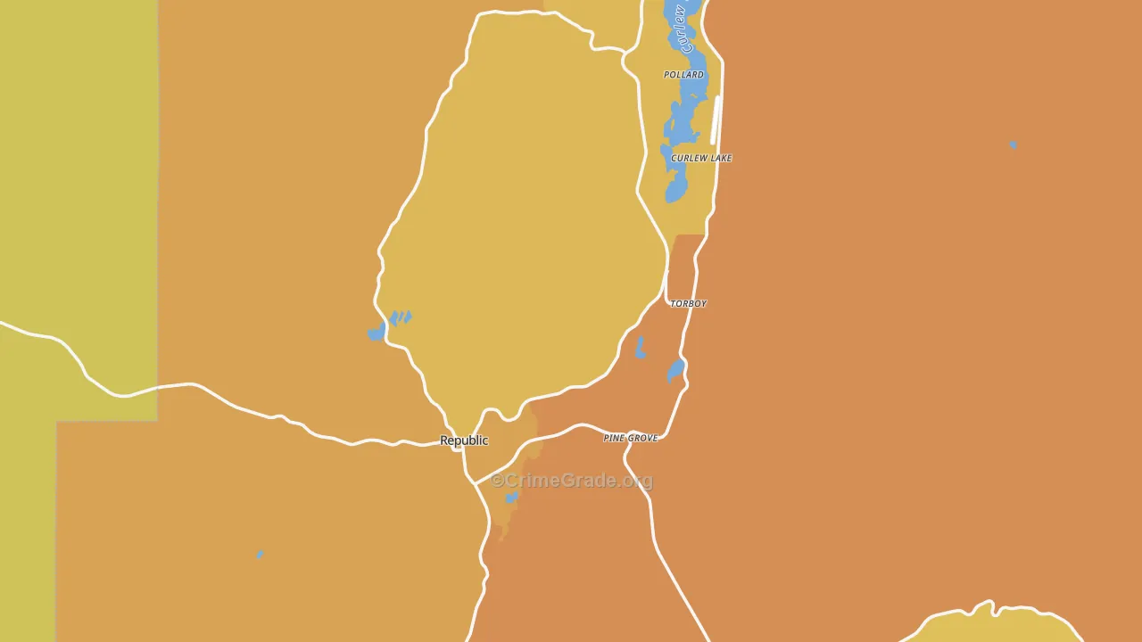 Republic, WA Map of Murder Rates