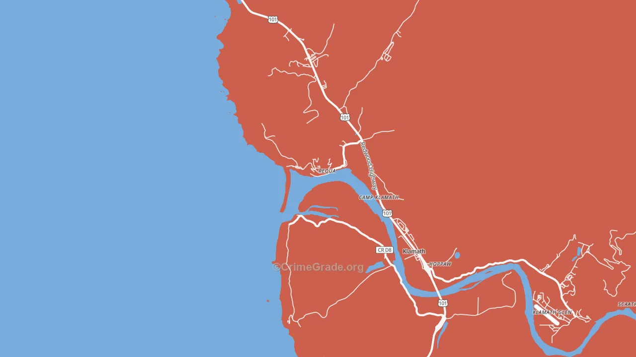 Requa, CA Map of Murder Rates