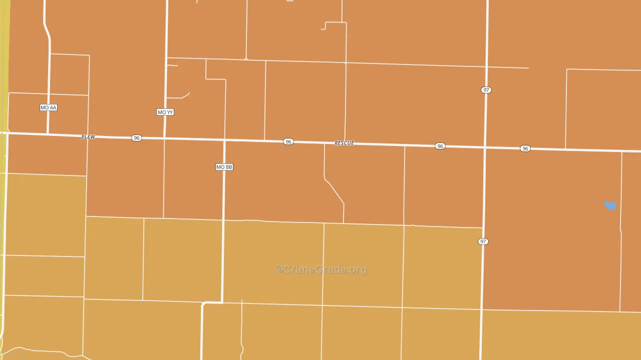 Rescue, MO Map of Murder Rates