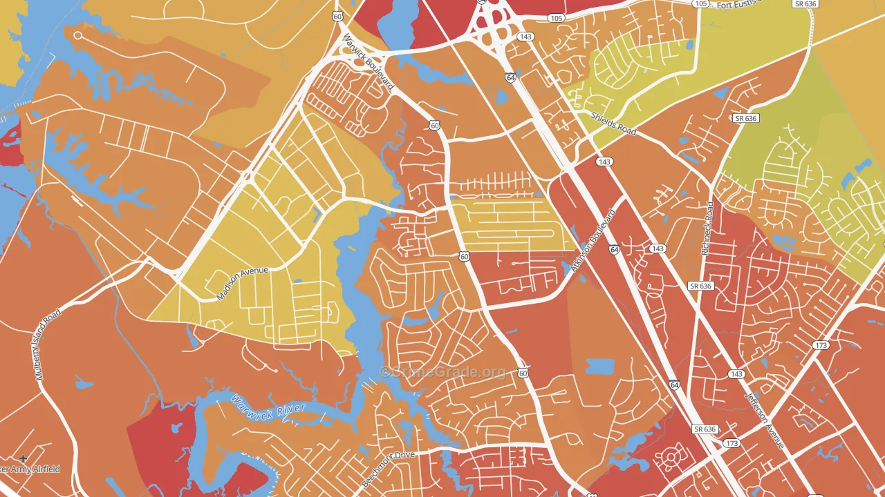 Reservoir, Newport News, VA Map of Murder Rates