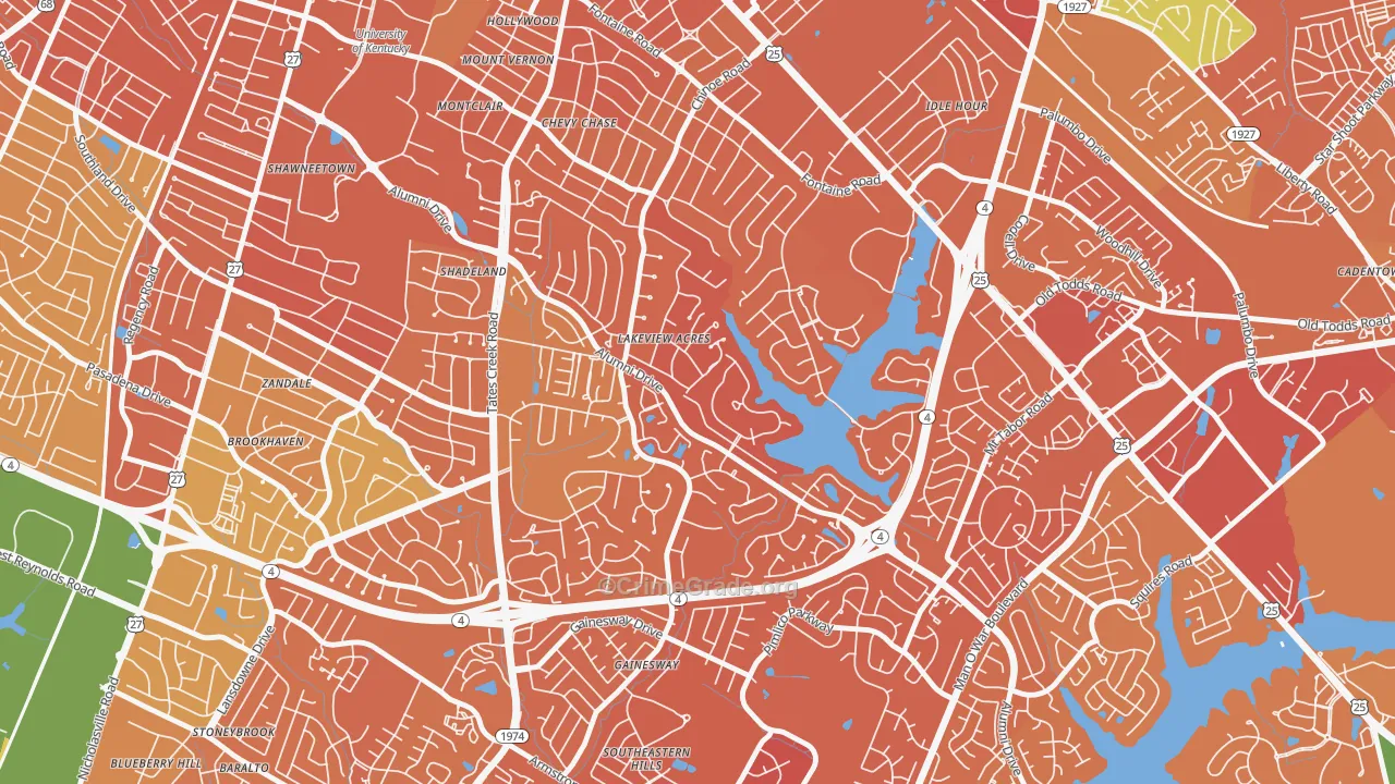 Reservorir, Lexington, KY Map of Murder Rates