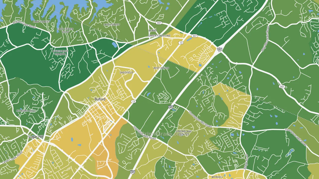 Rest Haven, GA Map of Murder Rates