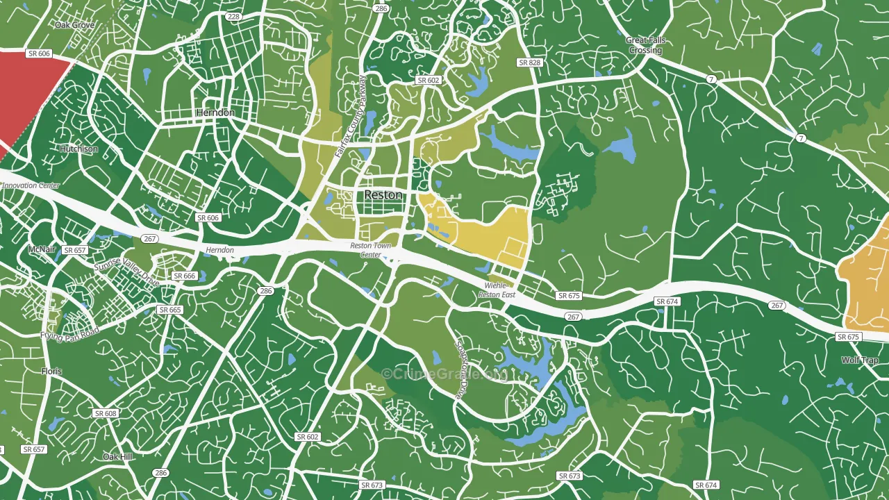Reston, VA Map of Murder Rates