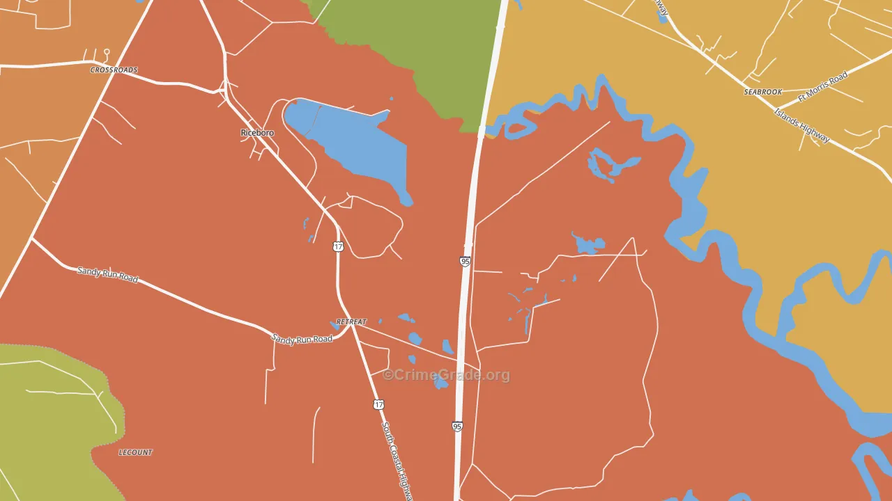 Retreat, GA Map of Murder Rates