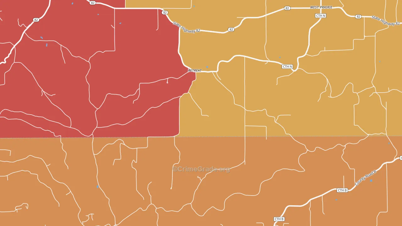 Retreat, WI Map of Murder Rates