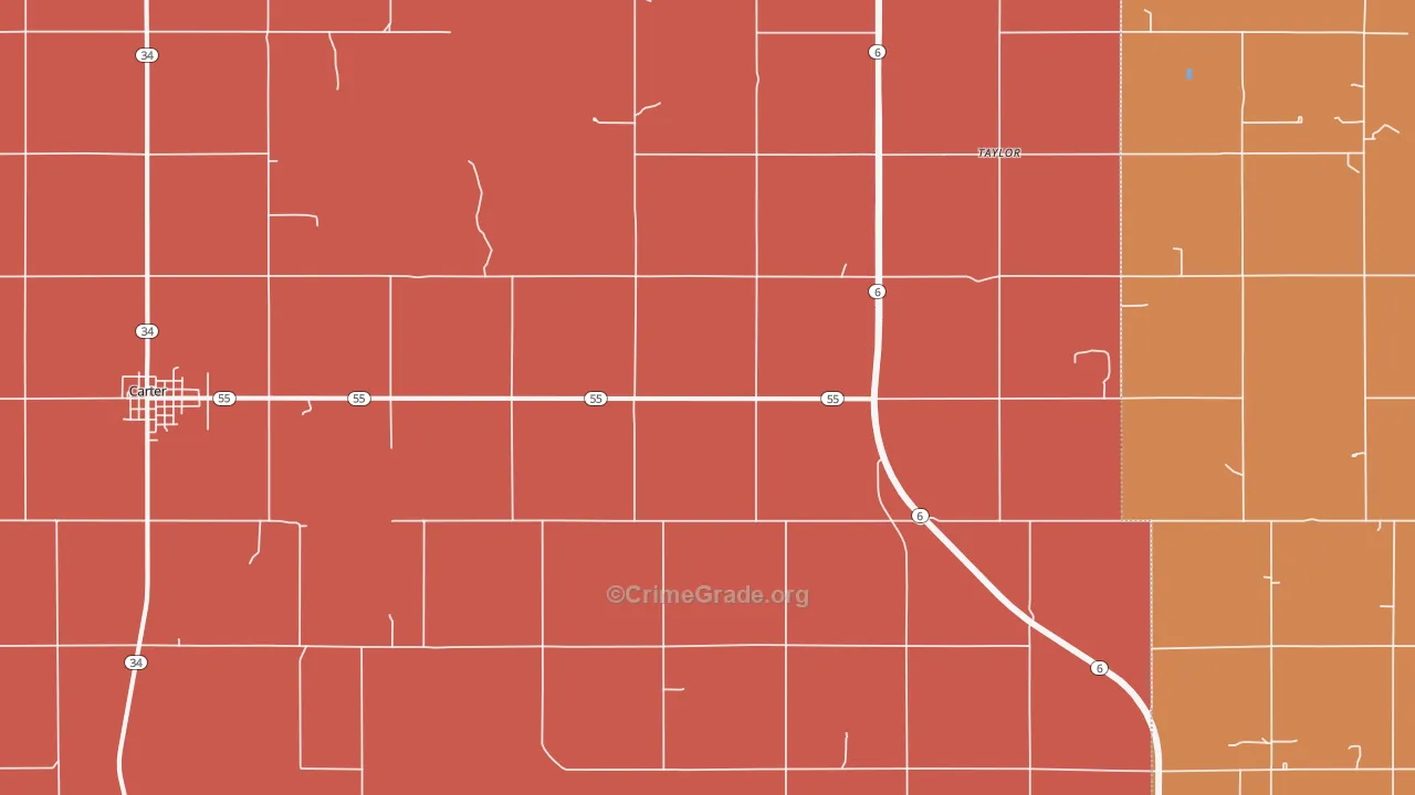 Retrop, OK Map of Murder Rates
