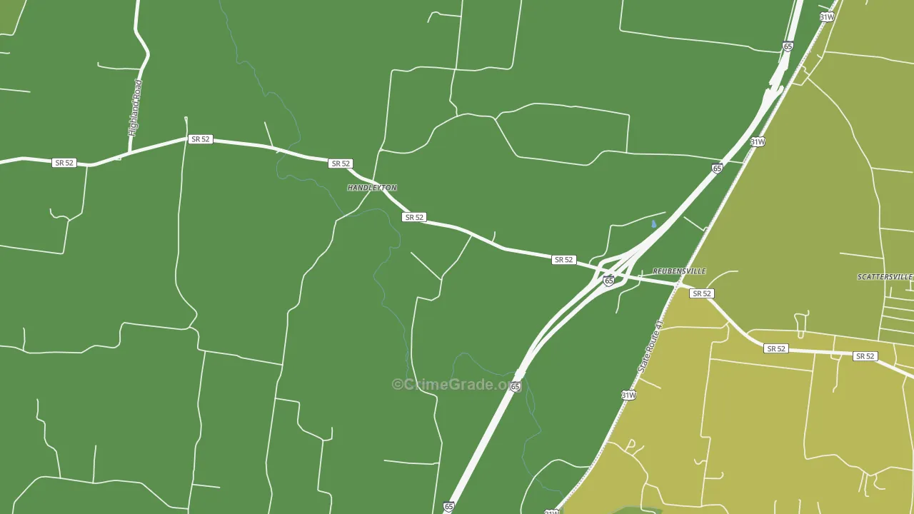 Reubensville, TN Map of Murder Rates