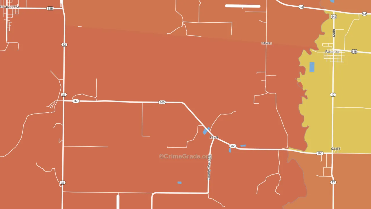 Revel, AR Map of Murder Rates