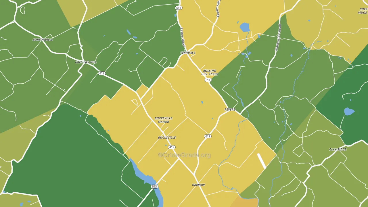 Revere, PA Map of Murder Rates