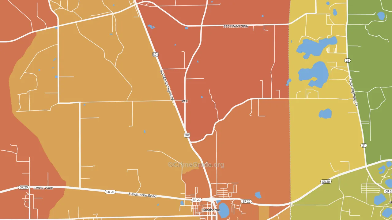 Rex, FL Map of Murder Rates