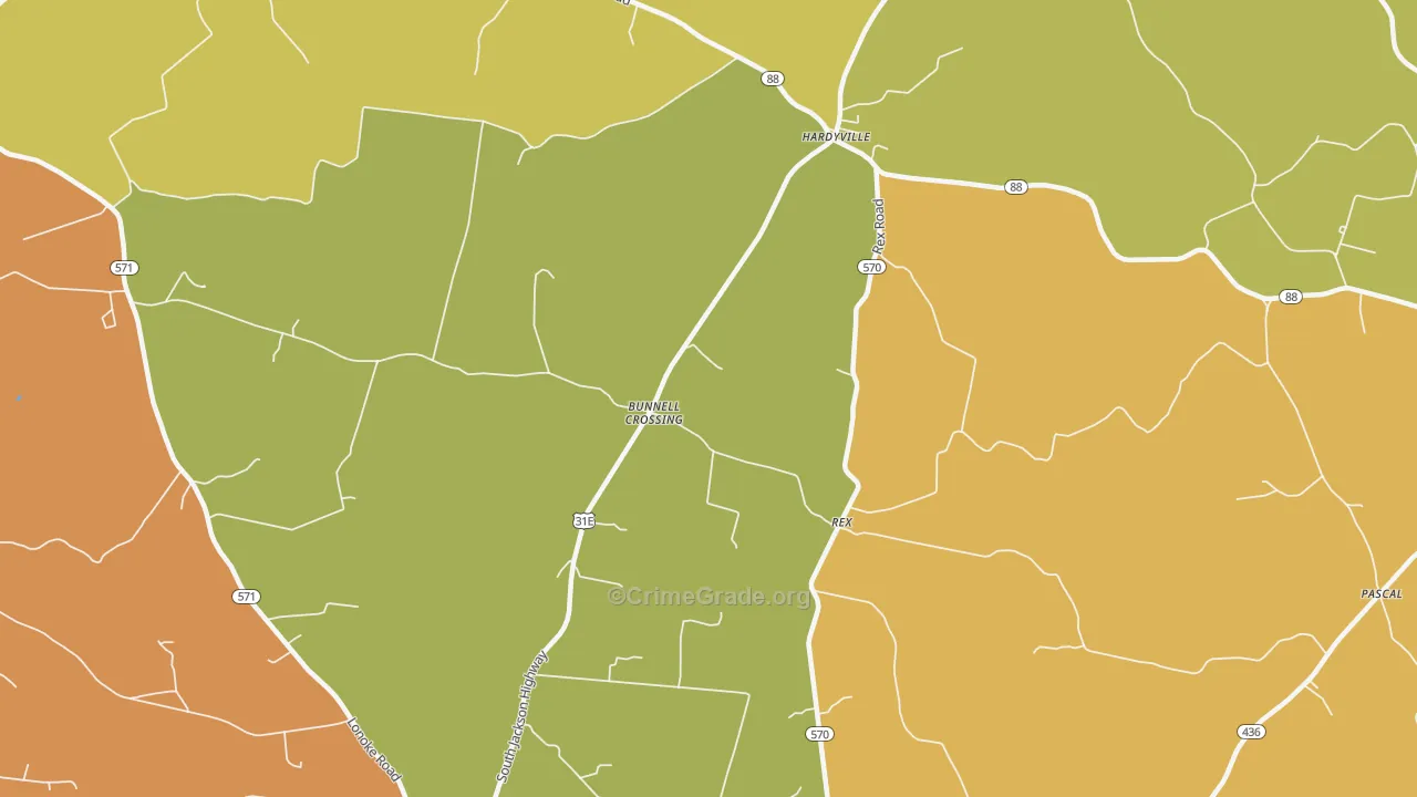 Rex, KY Map of Murder Rates