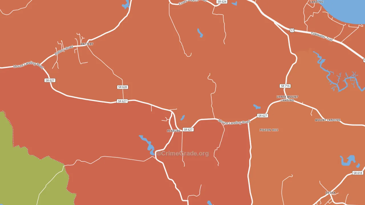 Rexburg, VA Map of Murder Rates