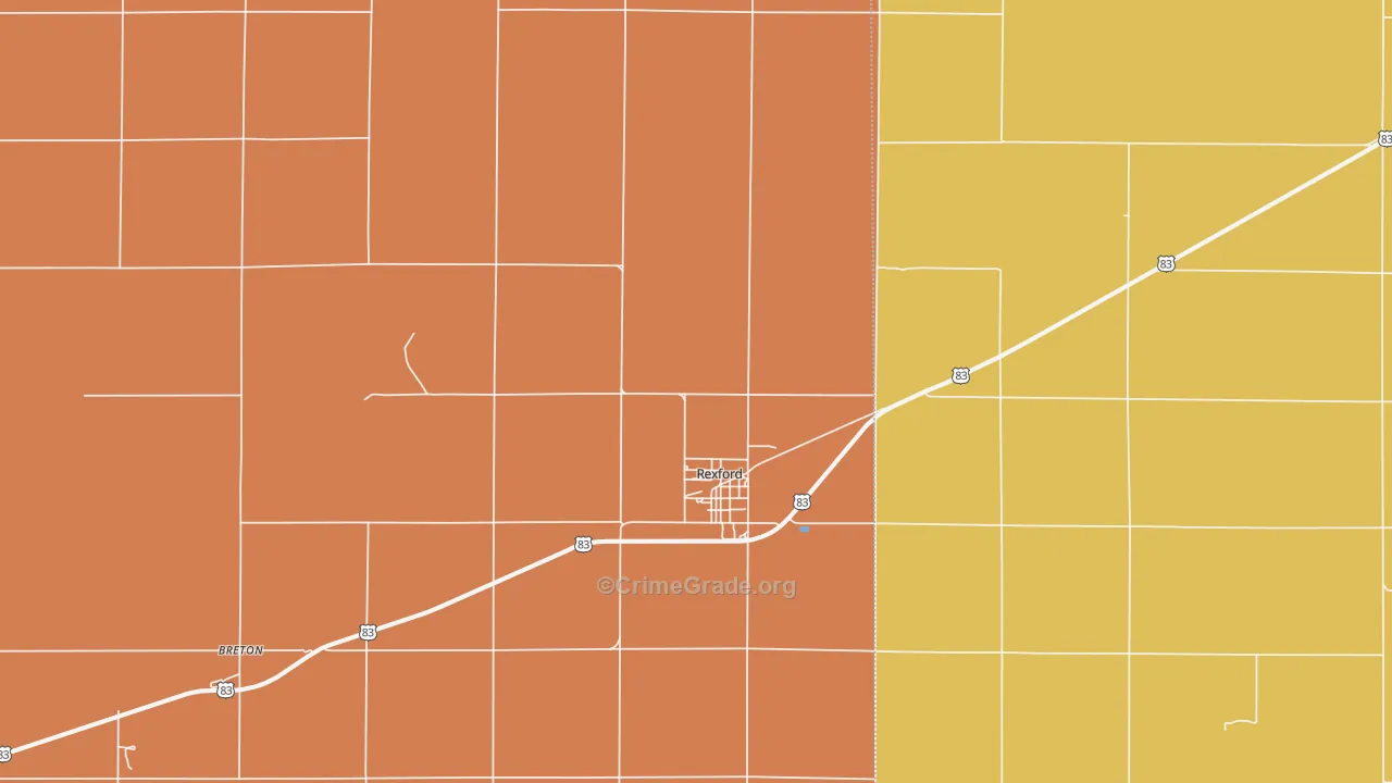Rexford, KS Map of Murder Rates