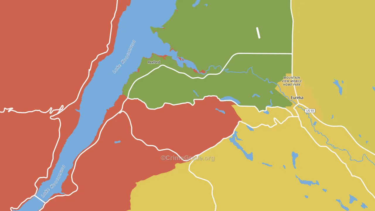 Rexford, MT Map of Murder Rates