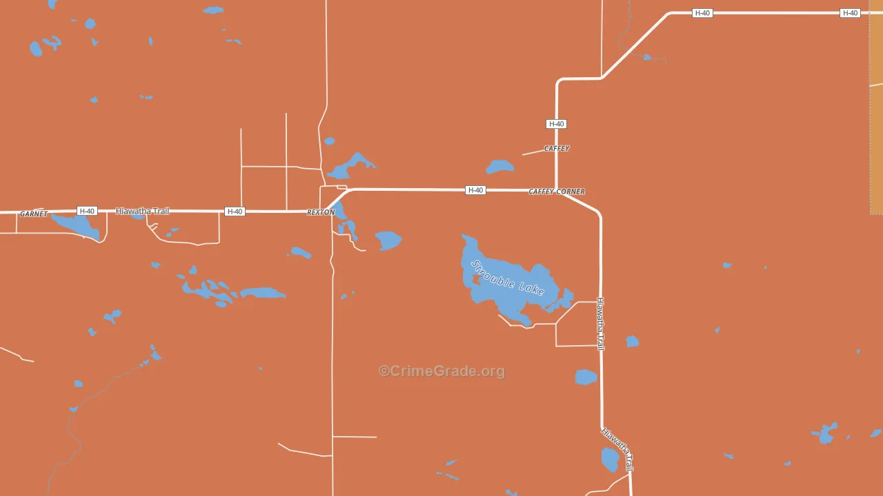 Rexton, MI Map of Murder Rates