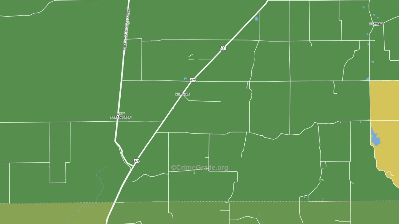 Rexville, IN Map of Murder Rates