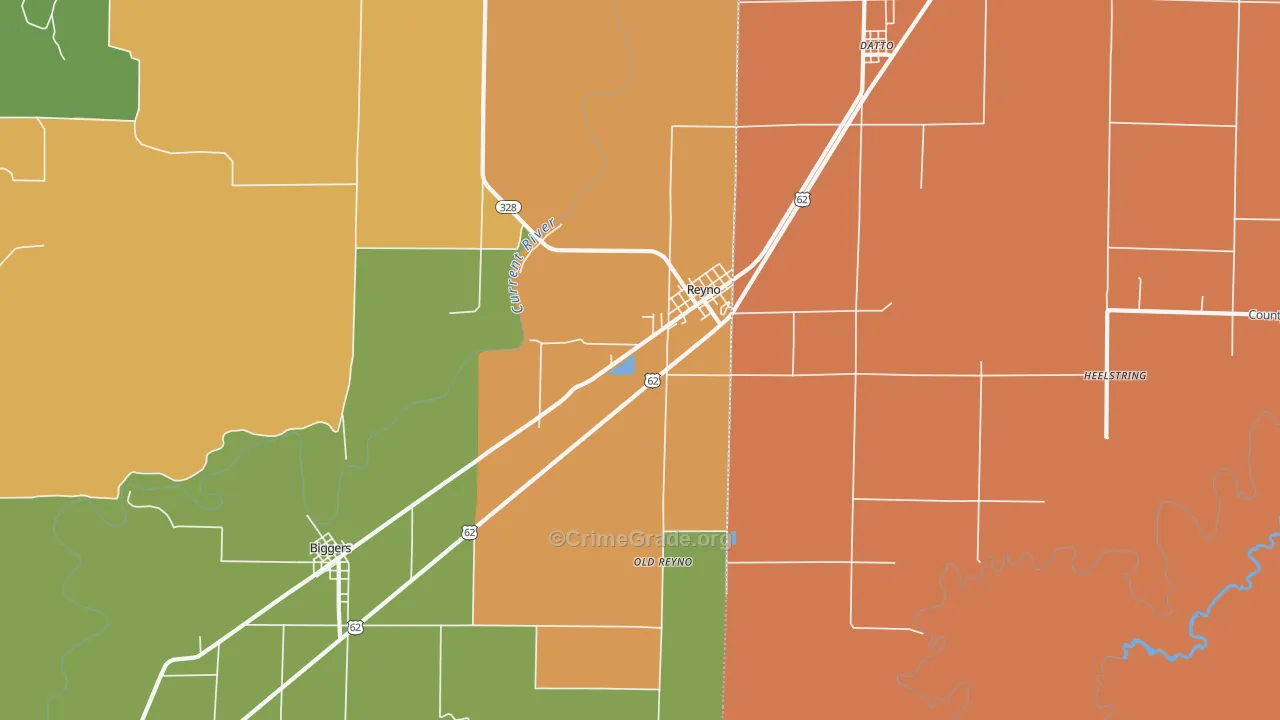 Reyno, AR Map of Murder Rates