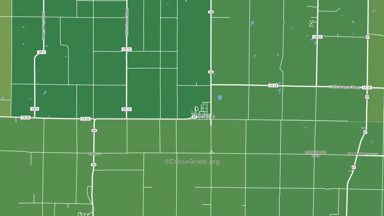 Reynolds, IL Map of Murder Rates