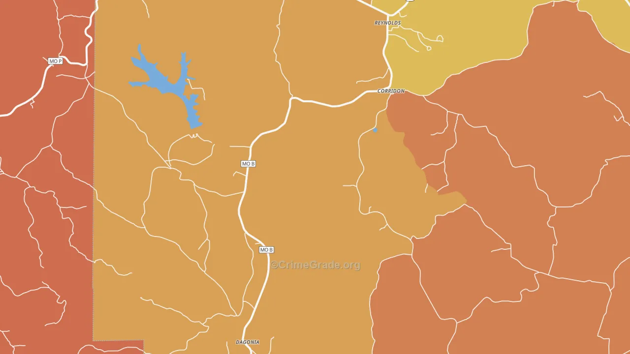 Reynolds, MO Map of Murder Rates