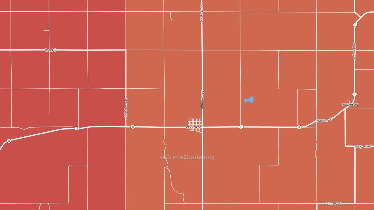 Reynolds, NE Map of Murder Rates