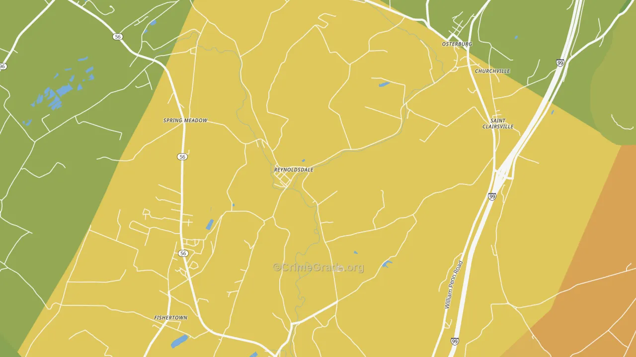Reynoldsdale, PA Map of Murder Rates