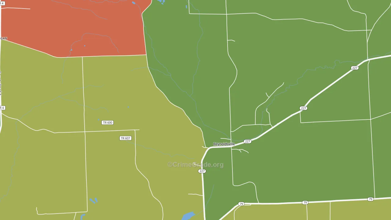 Reynoldsville, NY Map of Murder Rates