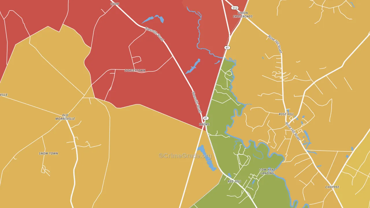 Rhems, SC Map of Murder Rates