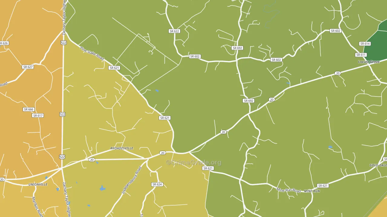 Rhoadesville, VA Map of Murder Rates