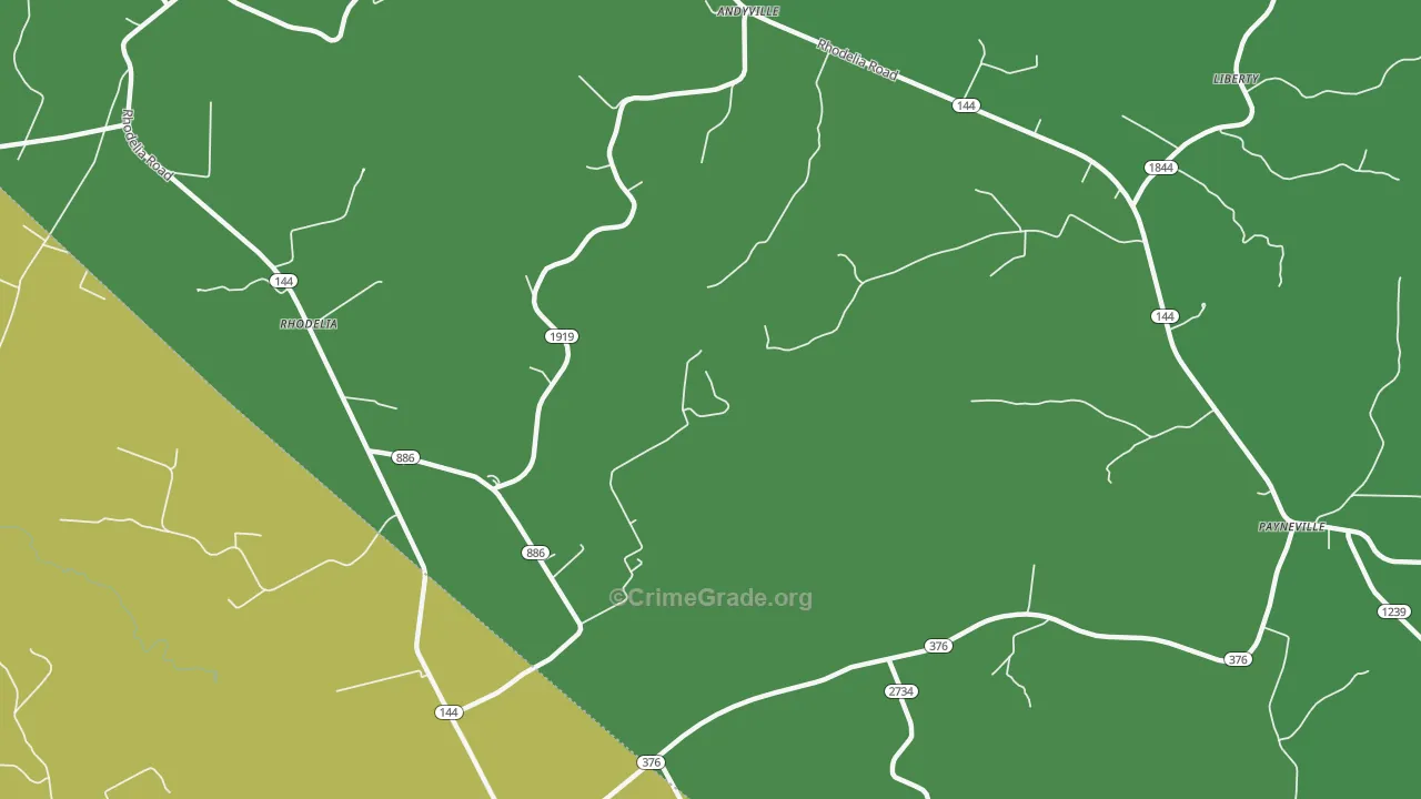 Rhodelia, KY Map of Murder Rates