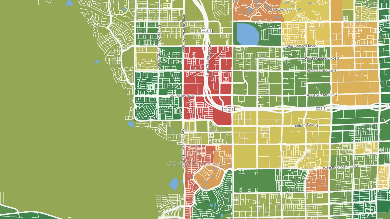 Rhodes Ranch, Spring Valley, NV Map of Murder Rates