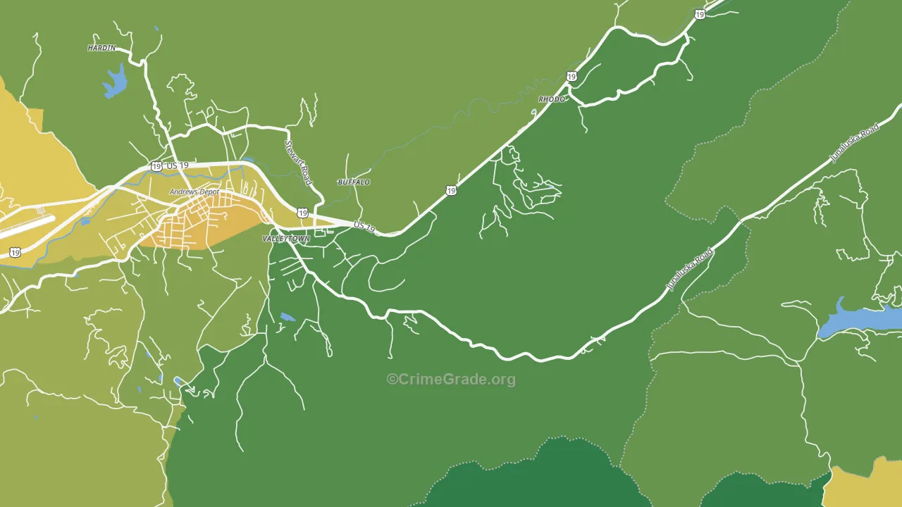 Rhodo, NC Map of Murder Rates