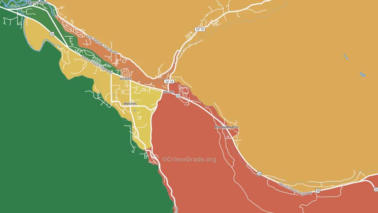 Rhododendron, OR Map of Murder Rates