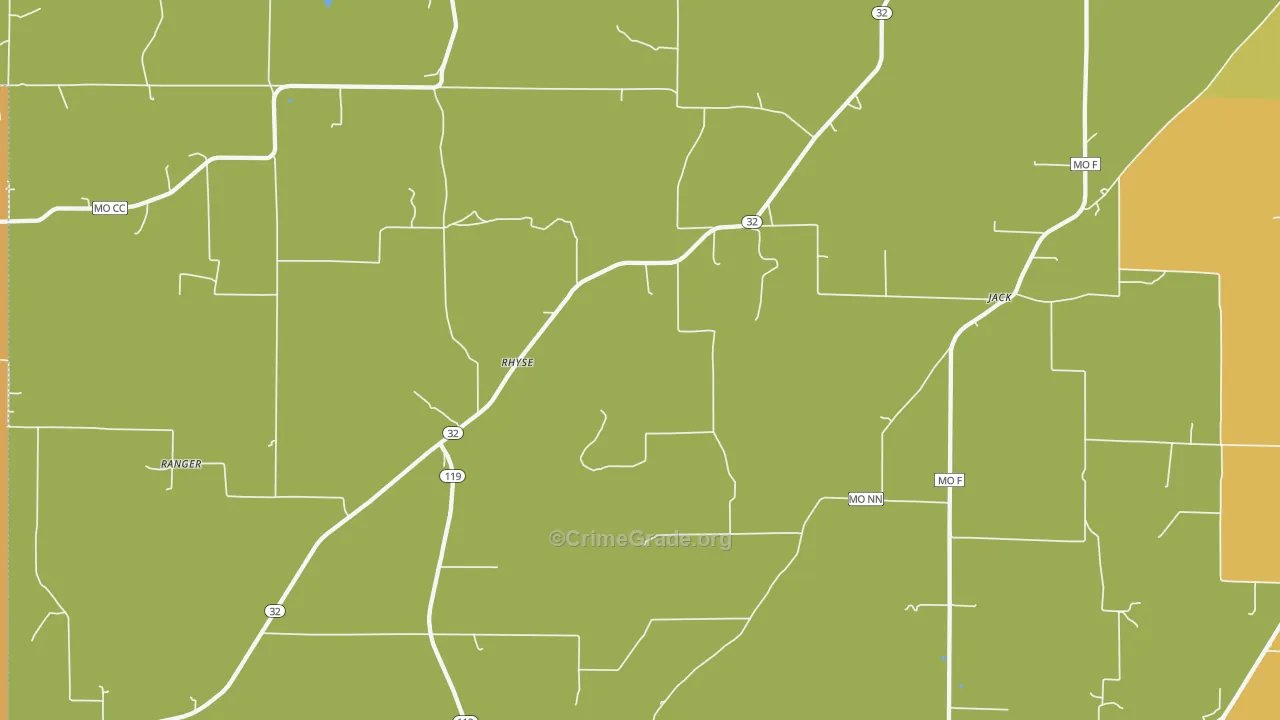 Rhyse, MO Map of Murder Rates