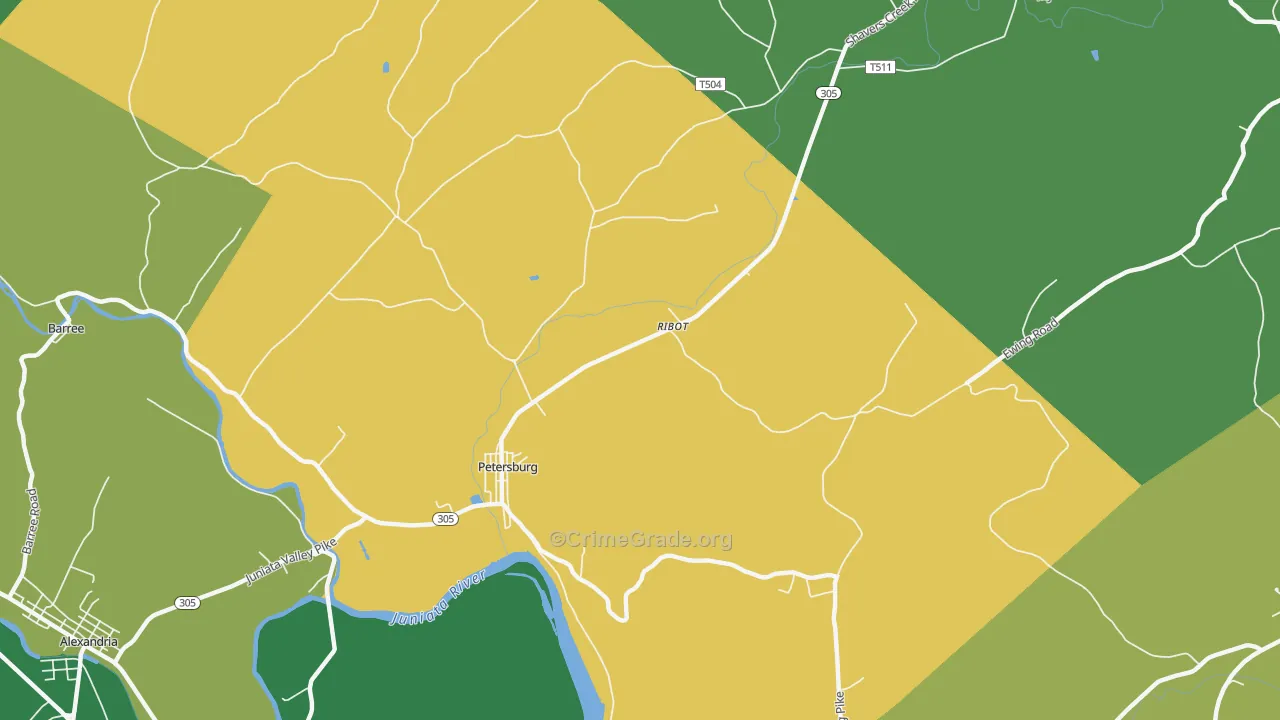 Ribot, PA Map of Murder Rates