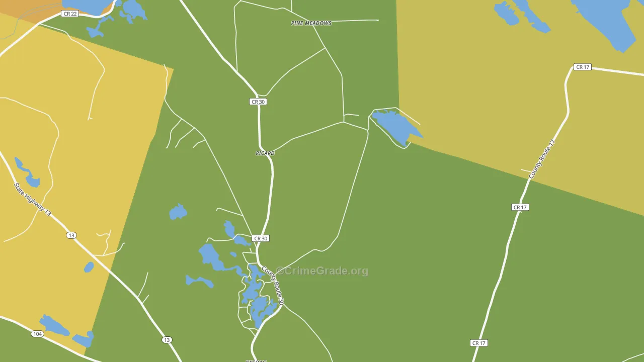 Ricard, NY Map of Murder Rates